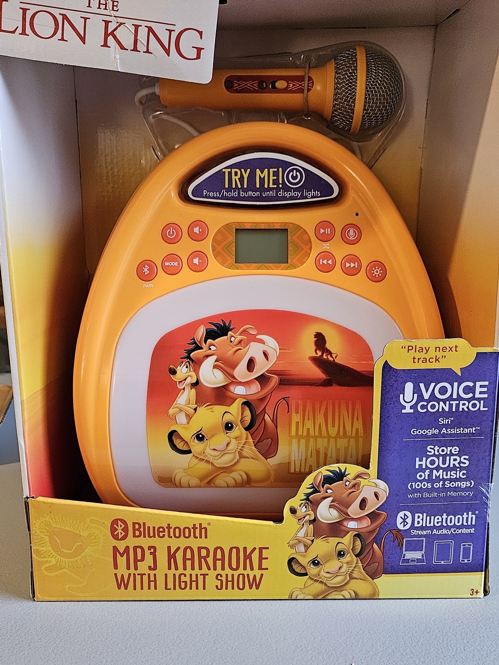 The Lion King Orange Bluetooth MP3 Karaoke Player with Microphone